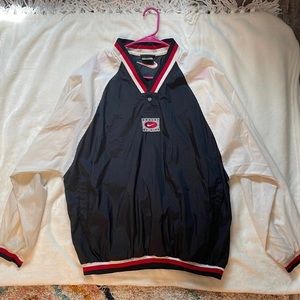 Vintage Nike Black & Red Swoosh Pullover WindBreaker 1990s